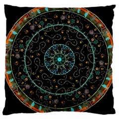 Mandala - 0008b - The Coffee Eye Large Cushion Case (one Side) by WetdryvacsLair