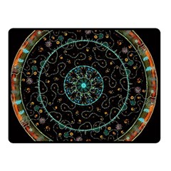 Mandala - 0008b - The Coffee Eye Double Sided Fleece Blanket (small)  by WetdryvacsLair