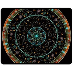 Mandala - 0008b - The Coffee Eye Double Sided Fleece Blanket (medium)  by WetdryvacsLair