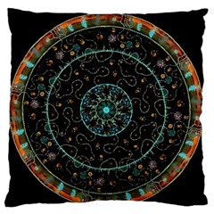 Mandala - 0008b - The Coffee Eye Standard Flano Cushion Case (one Side) by WetdryvacsLair