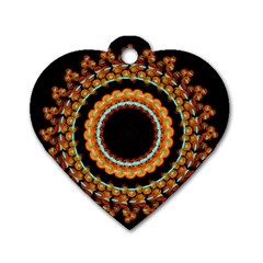 Mandala - 0009 - A Fast 24 Dog Tag Heart (one Side) by WetdryvacsLair