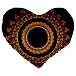 Mandala - 0009 - A Fast 24 Large 19  Premium Heart Shape Cushions Front