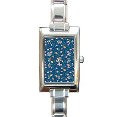 Unusual Flowers Rectangle Italian Charm Watch by SychEva