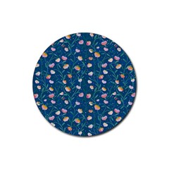 Unusual Flowers Rubber Coaster (round)  by SychEva