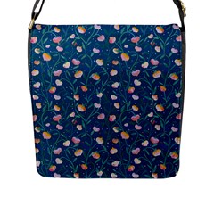 Unusual Flowers Flap Closure Messenger Bag (l) by SychEva