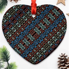 Multicolored Mosaic Print Pattern Ornament (heart) by dflcprintsclothing