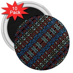 Multicolored Mosaic Print Pattern 3  Magnets (10 Pack)  by dflcprintsclothing