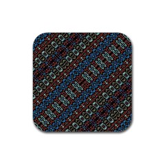 Multicolored Mosaic Print Pattern Rubber Coaster (square)  by dflcprintsclothing