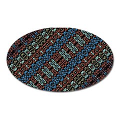 Multicolored Mosaic Print Pattern Oval Magnet