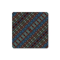 Multicolored Mosaic Print Pattern Square Magnet