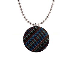 Multicolored Mosaic Print Pattern 1  Button Necklace by dflcprintsclothing