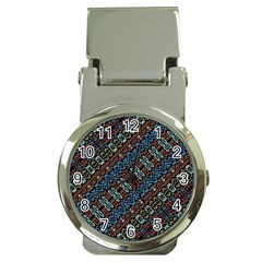 Multicolored Mosaic Print Pattern Money Clip Watches by dflcprintsclothing