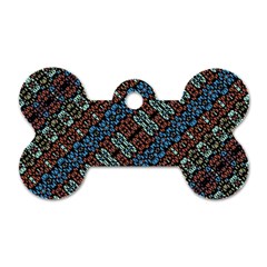 Multicolored Mosaic Print Pattern Dog Tag Bone (two Sides) by dflcprintsclothing