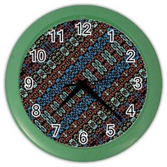 Multicolored Mosaic Print Pattern Color Wall Clock by dflcprintsclothing