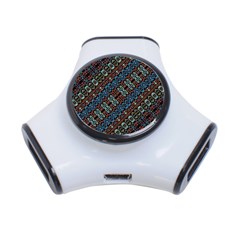 Multicolored Mosaic Print Pattern 3-port Usb Hub by dflcprintsclothing