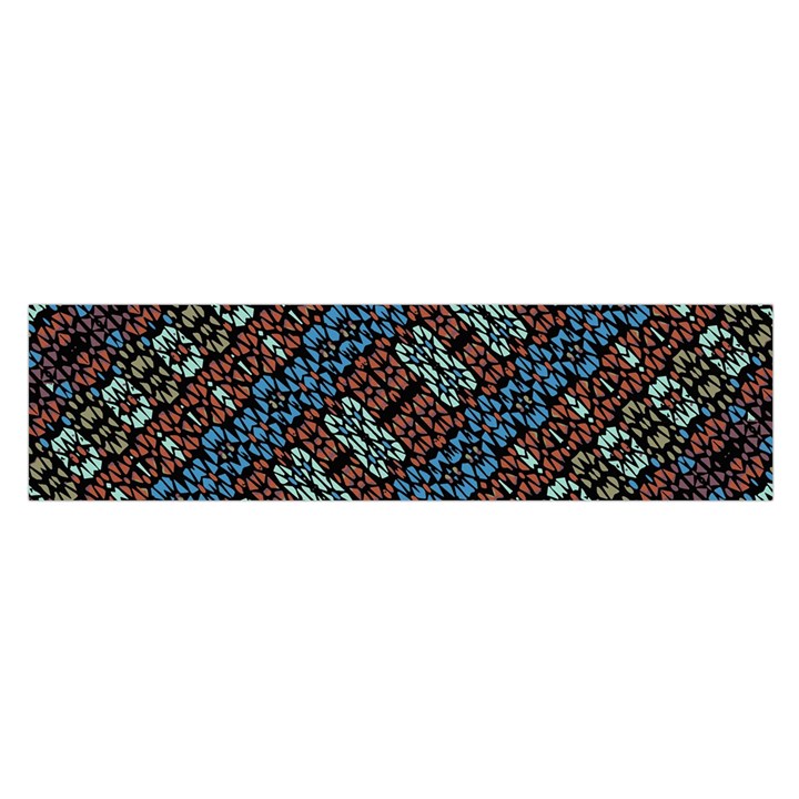 Multicolored Mosaic Print Pattern Satin Scarf (Oblong)