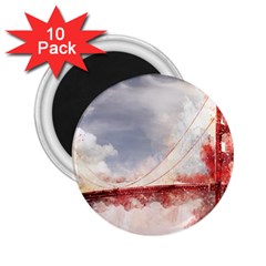 Golden Gate Bridge 2 25  Magnets (10 Pack)  by goljakoff