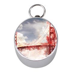 Golden Gate Bridge Mini Silver Compasses by goljakoff