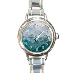 Green Blue Sea Round Italian Charm Watch by goljakoff