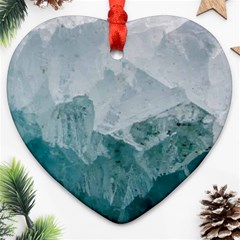 Green Blue Sea Heart Ornament (two Sides) by goljakoff