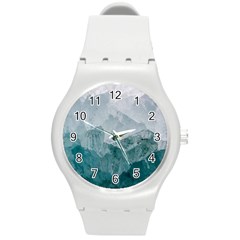 Green Blue Sea Round Plastic Sport Watch (m) by goljakoff