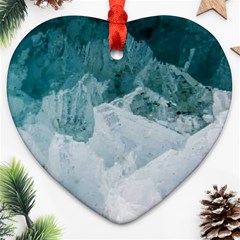 Blue Sea Heart Ornament (two Sides) by goljakoff