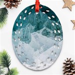 Blue sea Oval Filigree Ornament (Two Sides) Front