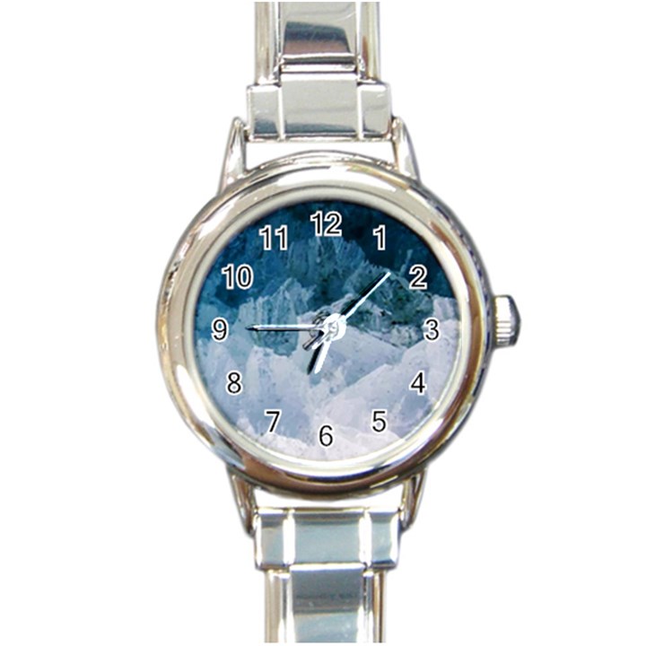 Blue sea waves Round Italian Charm Watch