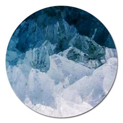 Blue Sea Waves Magnet 5  (round)