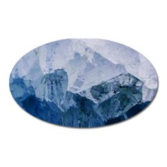 Blue Ice Mountain Oval Magnet by goljakoff