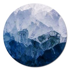 Blue ice mountain Magnet 5  (Round)