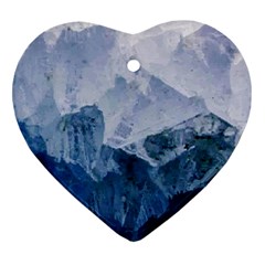 Blue ice mountain Heart Ornament (Two Sides)