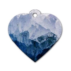 Blue ice mountain Dog Tag Heart (One Side)