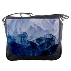 Blue ice mountain Messenger Bag