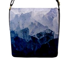 Blue ice mountain Flap Closure Messenger Bag (L)