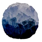 Blue ice mountain Large 18  Premium Flano Round Cushions Front