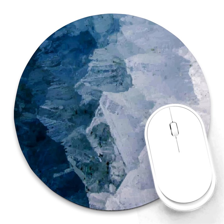 Storm blue ocean Round Mousepads