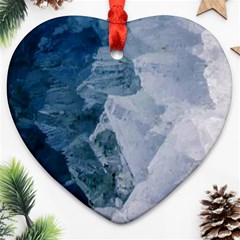 Storm blue ocean Ornament (Heart)