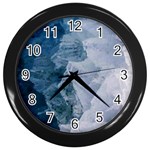 Storm blue ocean Wall Clock (Black) Front