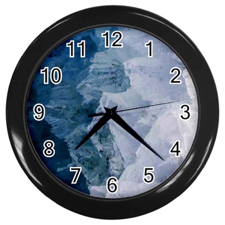 Storm blue ocean Wall Clock (Black)