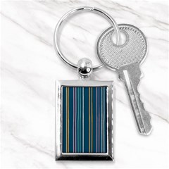 Multicolored Stripes On Blue Key Chain (rectangle) by SychEva