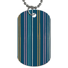 Multicolored Stripes On Blue Dog Tag (two Sides) by SychEva