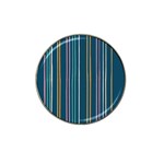 Multicolored Stripes On Blue Hat Clip Ball Marker (10 pack) Front