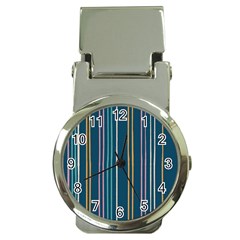 Multicolored Stripes On Blue Money Clip Watches by SychEva