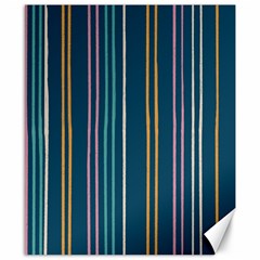 Multicolored Stripes On Blue Canvas 8  X 10  by SychEva