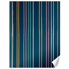 Multicolored Stripes On Blue Canvas 36  X 48  by SychEva