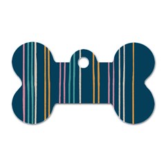 Multicolored Stripes On Blue Dog Tag Bone (one Side) by SychEva