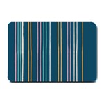 Multicolored Stripes On Blue Small Doormat  24 x16  Door Mat