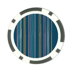 Multicolored Stripes On Blue Poker Chip Card Guard by SychEva