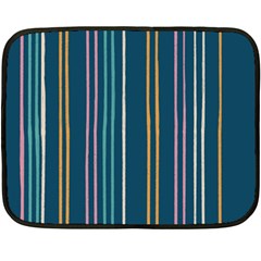 Multicolored Stripes On Blue Fleece Blanket (mini) by SychEva